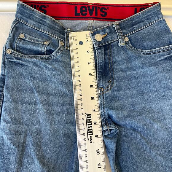 Levi’s Kid Slim Jeans size 14 REG W27 x L29 Blue Mid Rise Stretch Boot Cut - Picture 5 of 11